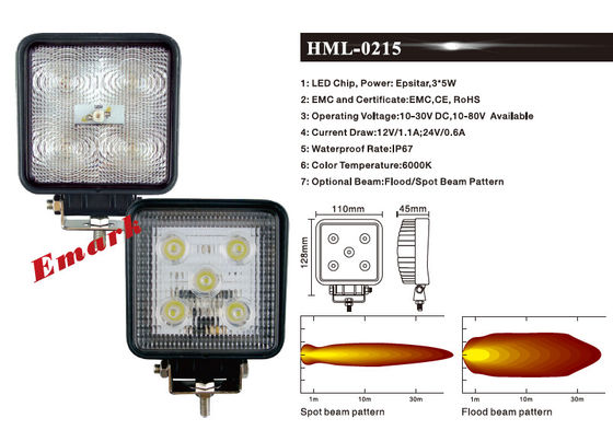 el punto LED de 4Pcs 15w 1220LM empaña la lámpara ligera del trabajo de la E-marca LED