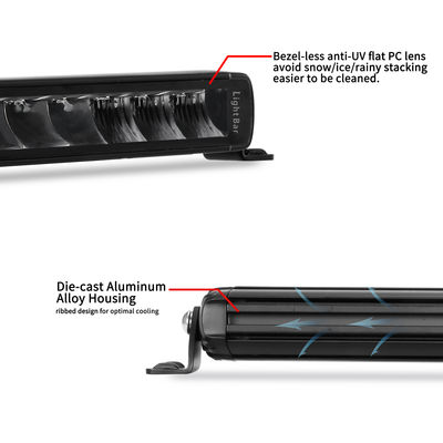 sola vivienda de aluminio de la barra de luz de la fila LED del poder más elevado 4452lm